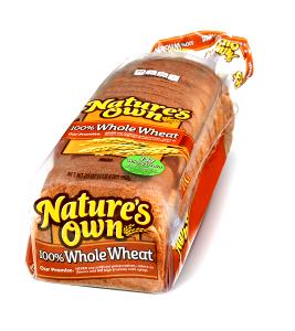 1 Slice 100% Whole Wheat Bread, 100% Natural