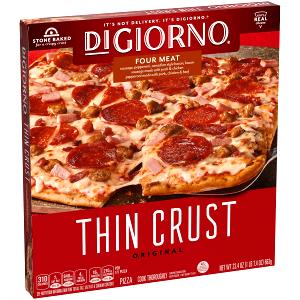 1 slice (104 g) All Meat Combo Thin Crust Pizza (Large)