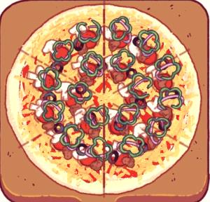 1 slice (119 g) Wombo Combo Original Pizza (Large)
