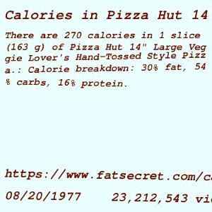 1 slice (163 g) 14" Large Veggie Lover