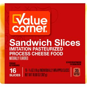 1 slice (19 g) Imitation Pasteurized Process Cheese Food