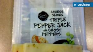 1 slice (19 g) Triple Pepper Jack with Ghost Peppers
