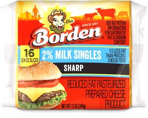1 slice (21 g) 2% Milk Sharp Cheddar Cheese Singles