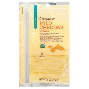 1 slice (21 g) GreenWise Organic Mild Cheddar Cheese Slices