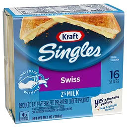1 slice (23 g) Reduced Fat 2% Milk Sliced Swiss Cheese