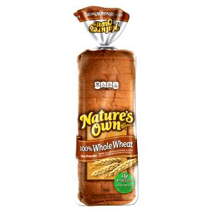 1 Slice (25.0 G) Whole Wheat Bread, Natures Own