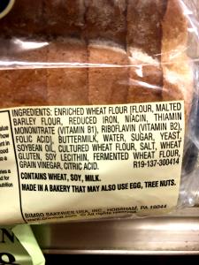 1 slice (26 g) Buttermilk Calcium Fortified Enriched Bread