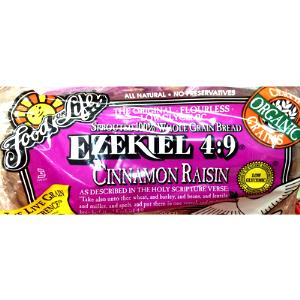 1 slice (34 g) Ezekiel 4:9 Sprouted 100% Whole Grain Bread Cinnamon Raisin