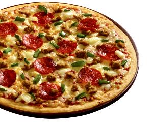 1 slice (64 g) Gourmet Supreme deLITE Thin Crust Pizza (Large)