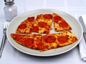 1 slice (66 g) Pepperoni Thin Crust Pizza (Medium)