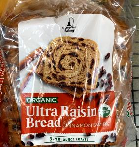1 slice (72 g) Organic Ultra Raisin Bread with Cinnamon Swirl