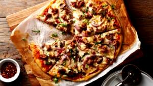 1 slice (7.625 oz) Sausage Mushroom Pizza (Regular Slice)