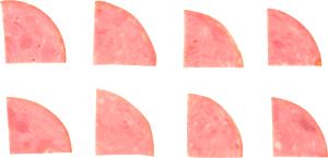1 slice (87 g) 12" Medium Quartered Ham & Pineapple Thin