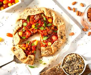 1 Slice Almond Pulp Galette With Tomatoes