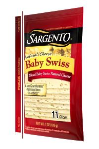 1" slice Baby Swiss Cheese