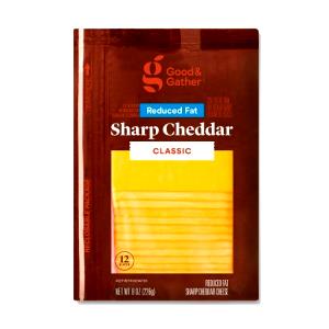 1 Slice Cheddar Cheese, Sharp, Slice, Reduced Fat