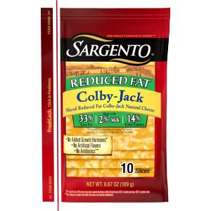 1 Slice Colby Jack Cheese, Slice, Reduced Fat