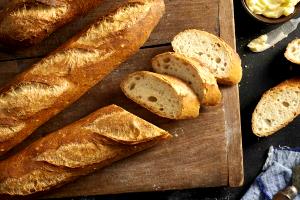 1 Slice, Crust Not Eaten Baguette