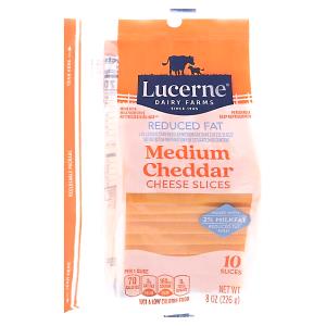 1 Slice Medium Cheddar Cheese, Slice, Reduced Fat