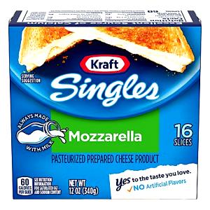 1 Slice Mozzarella Cheese, Slice 12 Oz Pack