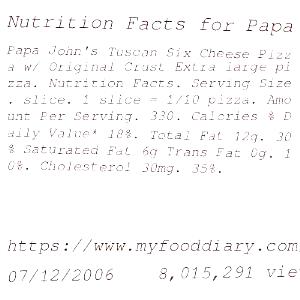 1 Slice Pan Crust Tuscan Six Cheese Pizza