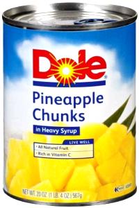 1 Slice Pineapple, Heavy Syrup Pack, Canned