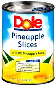 1 Slice Pineapple, Juice Pack, Canned