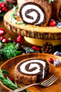 1 Slice Yule Log Cake