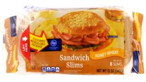 1 slim (43 g) Sandwich Slims Honey Wheat