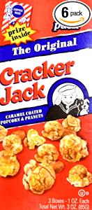 1 Small Cracker Jack Box Sugar Syrup or Caramel Coated Popcorn with Nuts
