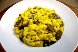 1 Small Egg Omelet or Scrambled Egg with Sausage and Cheese