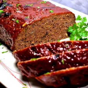 1 Small Or Thin Slice Meat Loaf Made with Beef and Pork