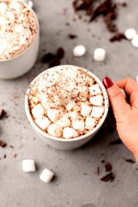 1 Small White Hot Chocolate, Fat Free Milk