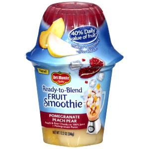 1 smoothie (173 g) Ready-to-Blend Fruit Smoothie - Pomegranate Peach Pear