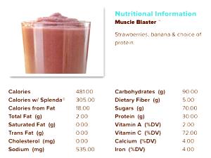 1 smoothie Muscle Blaster with Splenda Smoothie