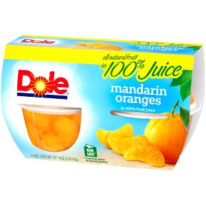 1 snack (113 g) Mandarin Oranges Snack Bowl in Light Syrup