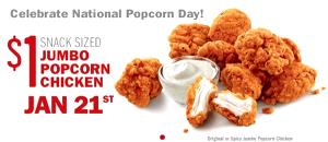 1 Snack Jumbo Popcorn Chicken - Snack