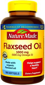 1 softgel Flax Seed Oil Softgels (1000 mg)