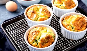 1 Souffle Spinach, Tomato & Feta Souffle, Low Carb