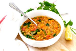1 soup (340 g) Vegetarian Lentil Soup (Vegan, Low Fat, Gluten Free) (Medium)
