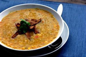 1 soup (454 g) Corn and Green Chili Bisque Soup (Large)