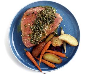 1 Steak (6-3/4" X 2-1/2" X 1") Steamed or Poached Tuna