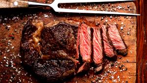 1 Steak Beef Rib, Eye, Small End, Broiled, Slo Delmonico