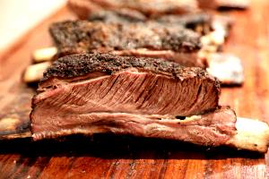 1 Steak Beef Rib, Small End, Broiled, Slf