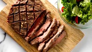 1 Steak Beef Round, Outside, Grilled, Slo (London Broil)