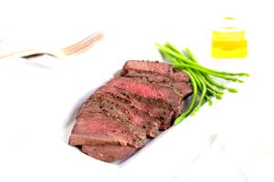 1 Steak Beef Round, Tip, Broiled, Slf