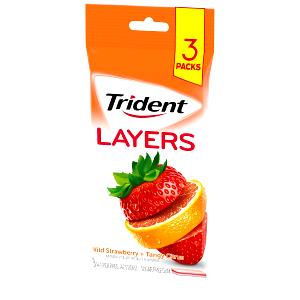 1 stick (2.5 g) Layers Sugar Free Gum - Wild Strawberry and Tangy Citrus