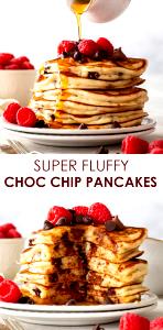 1 Surface Inch Pancakes with Chocolate Chips