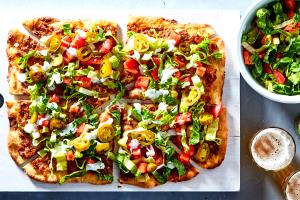 1 Surface Inch Pizza with Beans and Vegetables