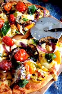 1 Surface Inch Thick Crust Cheese Pizza with Vegetables